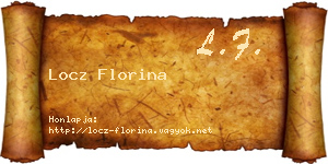 Locz Florina névjegykártya